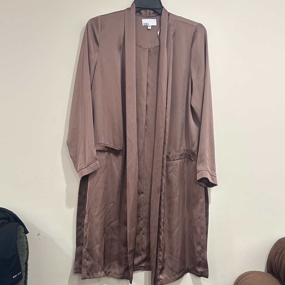 DR2 Women's Chocolate Open Front Blazer